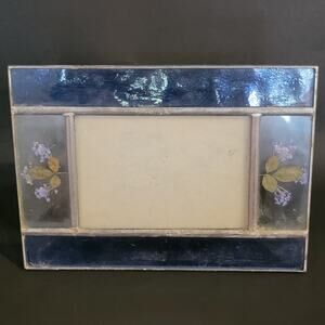 Vintage 7.75x5.75 Glass Frame w/ Pressed Flowers Fits 5x7 Photo